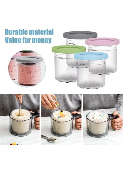 2 Adet Dondurma Pint Fincan Ninja Için NC299AM C300S Serisi Yeniden Kullanılabilir Dondurma Gelato A Saklayabilir (Yurt Dışından)