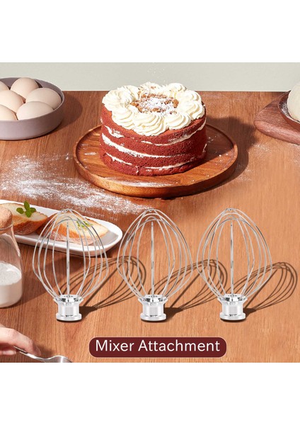 Eğimli Kafa Stand Mikser Için 3pcs Çırpma Yedek Aparatı, Yumurta Ağır Krem Için K45WW Tel Kırbaç Çırpıcı (Yurt Dışından)