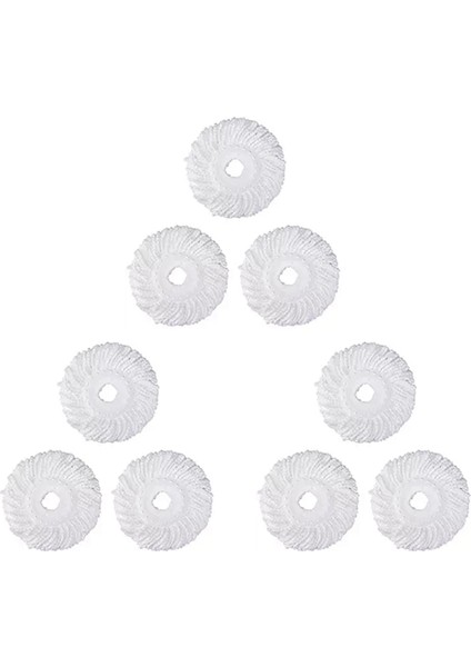 Запасные Части ПЫЛЕСОСА,360° Döndürme Için Mikro Başlıklı Mop Yedek Dolumu Magic Mop-Mikrofiber Yedek Mop Başlığı-Yuvarlak Şekil Standart Boyut (Beyaz-6'lı Paket) (Yurt Dışından)