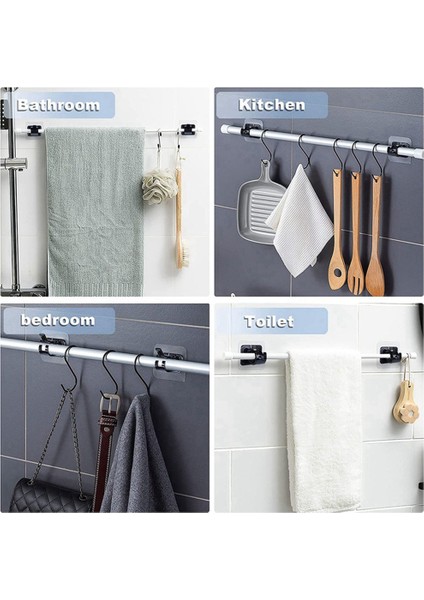 6 Adet Kendinden Yapışkanlı Perde Çubuk Braketi Yumruk Içermeyen Perde Çubuk Klipsi Çivi Içermeyen Ayarlanabilir Duş Perdesi Çubuk Asma Kancaları (Yurt Dışından) indirimleri