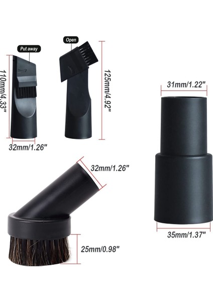 6 Paket Elektrikli Süpürge Nozulları, 32MM Elektrikli Süpürge Fırçası, Yedek Fırça ve Nozul, Çok Fonksiyonlu Elektrikli Süpürge Için (Yurt Dışından) fiyatları