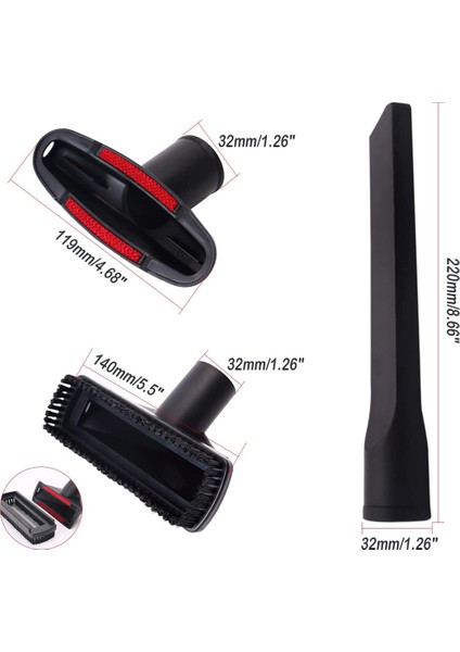 6 Paket Elektrikli Süpürge Nozulları, 32MM Elektrikli Süpürge Fırçası, Yedek Fırça ve Nozul, Çok Fonksiyonlu Elektrikli Süpürge Için (Yurt Dışından) modelleri