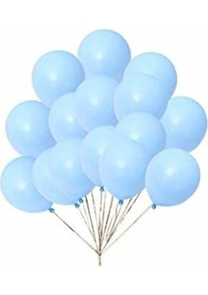 Makaron Mavi 20 Adet Mat Balon Büyük Boy 30 cm