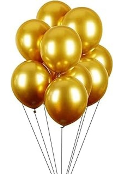 Gold 30 Adet Metalik Balon Büyük Boy 30 cm