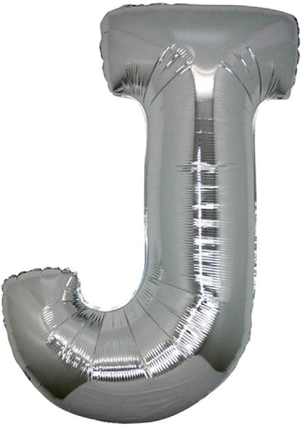 Gümüş Folyo Balon 32" Inç 76 cm J Harfi