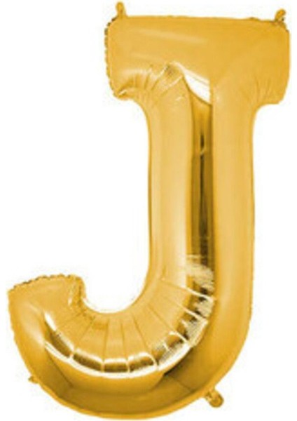 Altın Folyo Balon 16" Inç 40 cm J Harfi