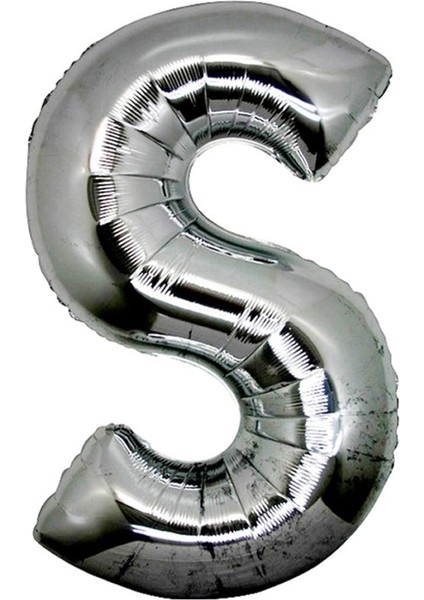 Gümüş Folyo Balon 16" Inç 40 cm S Harfi