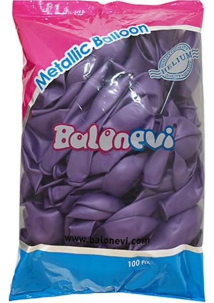 Lila 10 Adet Metalik Balon Büyük Boy 30 cm modelleri