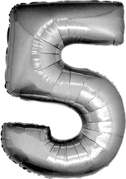 Gümüş Folyo Balon 16" Inç 40 cm 5 Rakamı