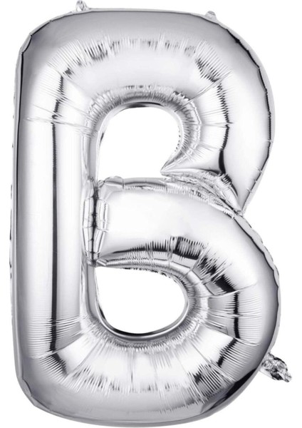 Gümüş Folyo Balon 16" Inç 40 cm B Harfi