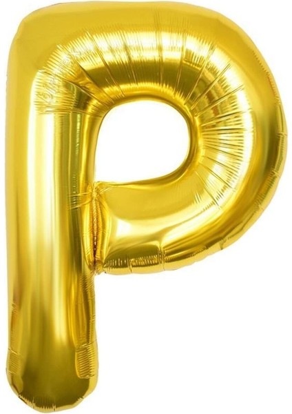 Altın Folyo Balon 16" Inç 40 cm P Harfi