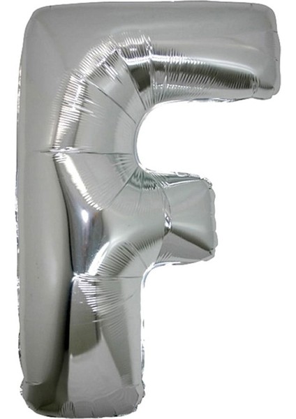 Gümüş Folyo Balon 16" Inç 40 cm F Harfi