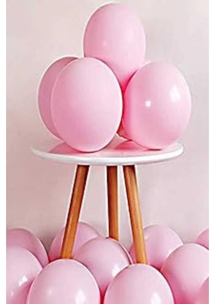 Makaron Pembe 30 Adet Pastel Mat Balon Büyük Boy 30 cm