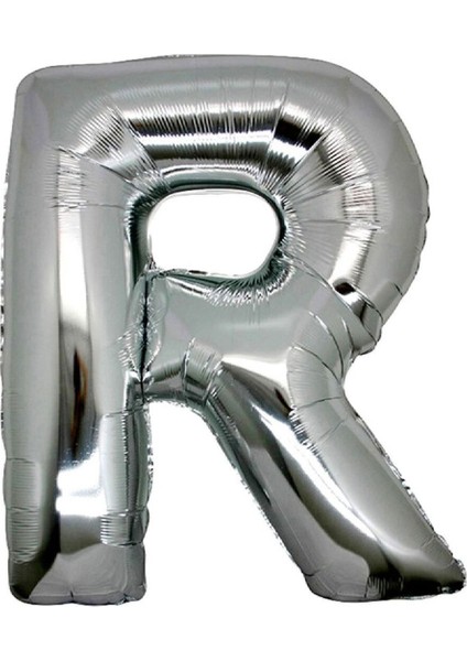 Gümüş Folyo Balon 16" Inç 32 cm R Harfi