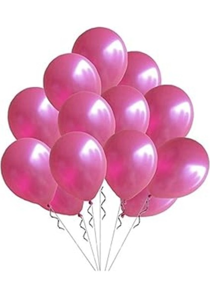 Fuşya 10 Adet Metalik Balon Büyük Boy 30 cm