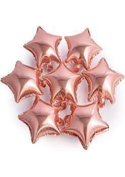 5li Rose Gold Yıldız Balon Yıldız Folyo Balon 18" (45 cm ) 5 Li Yıldız Balon - Balon Setleri - Balo fiyatları