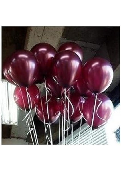 Bordo 20 Adet Metalik Balon Büyük Boy 30 cm