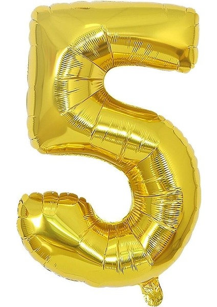 Altın Folyo Balon 16" Inç 40 cm 5 Rakamı