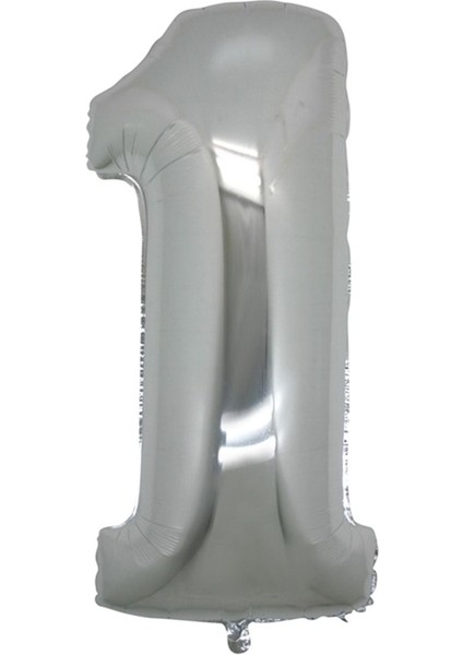 Gümüş Folyo Balon 16" Inç 40 cm 1 Rakamı