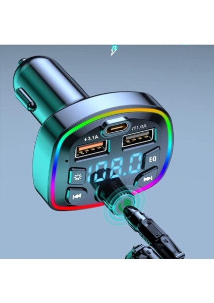 Araç Bluetooth 5.0 Fm Transmitter Cihazı Araba Müzik Mp3 Çalar Sd Kart Okur Oto Çakmaklık Şarj Aleti modelleri