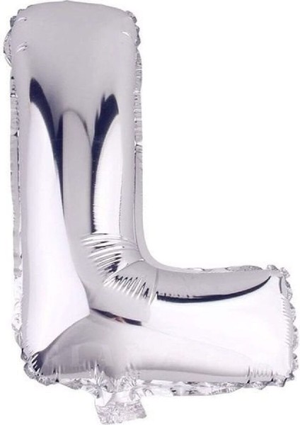 Gümüş Folyo Balon 32" Inç 76 cm L Harfi