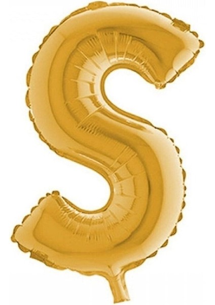 Altın Folyo Balon 32" Inç 76 cm S Harfi