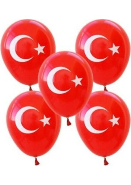 Ay Yıldız Türk Bayrak Desenli Balon