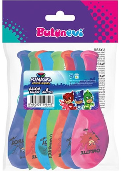 4+1 Pj Masks Power Heroes Baskılı 12" Balon 8'li