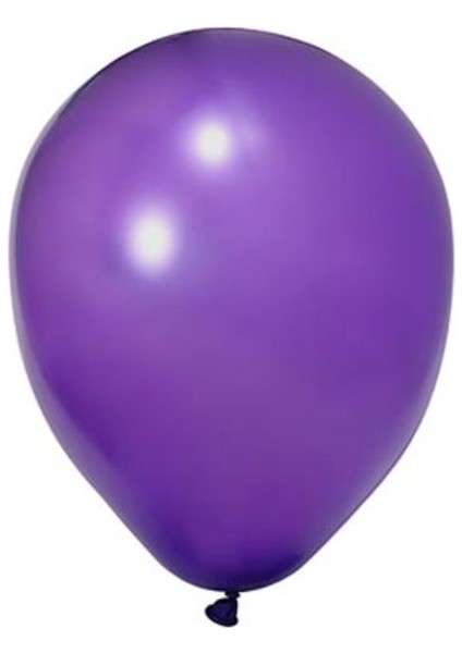 Mor 10 Adet Metalik Balon Büyük Boy 30 cm