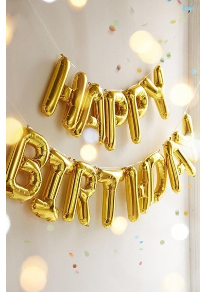 Folyo Happy Birthday Set Balon Gold