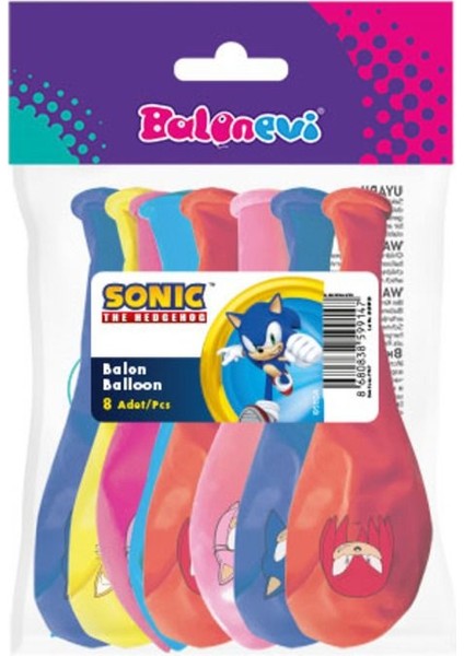 4+1 Sonıc Baskılı 12" Balon 8'li