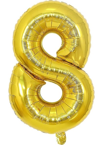 Altın Folyo Balon 16" Inç 40 cm 8 Rakamı