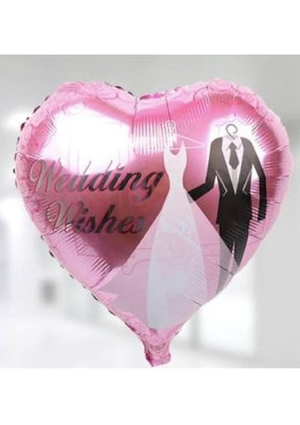 Gelin Damat Kalp Folyo Balon 18inç