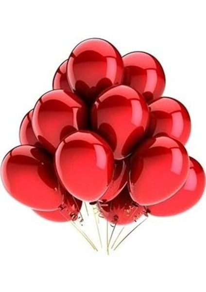 Kırmızı 30 Adet Metalik Balon Büyük Boy 30 cm