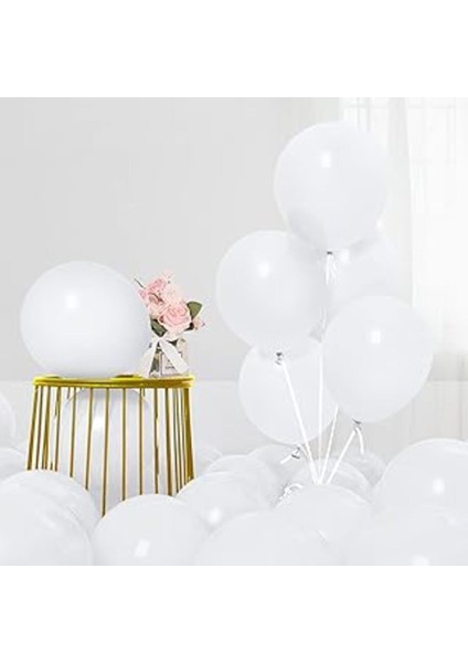 Beyaz 10 Adet Mat Balon Büyük Boy 30 cm