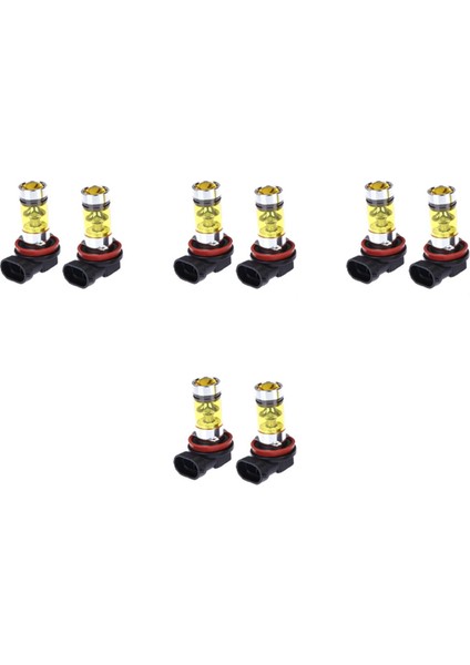 8 x Yüksek Güçlü LED Işıklar 100W H8 H11 Sarı Sis Farı 2828 20LED Far Lambası (Yurt Dışından)