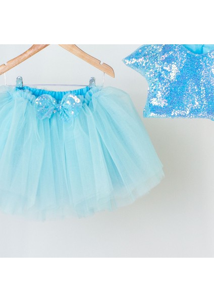 Parıltılı Pullu Crop ve Kabarık Tütü Etek Ikili Takım indirimleri