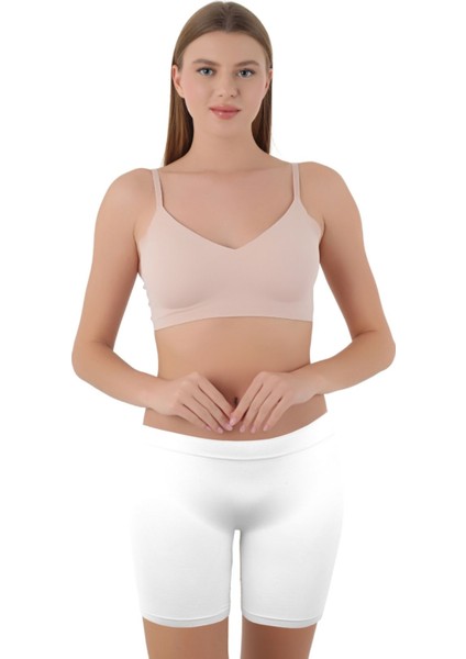Mikro Fiber Kadın Uzun Boxer 1'li Özel Paket - Siyah, Beyaz, Ten | S/m, L/xl