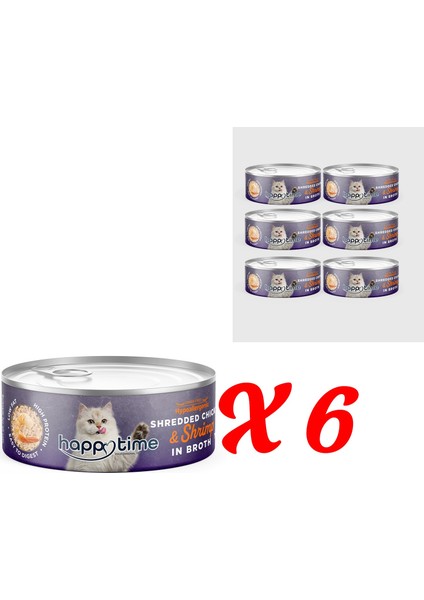 Yetişkin Kediler Için Tavuklu & Karidesli Konserve 6 x 70 gr