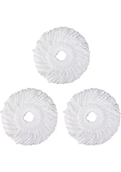 Запасные Части ПЫЛЕСОСА,360° Döndürme Için 3 Yedek Mop Mikro Kafalı Yedek Sihirli Mop-Mikrofiber Yedek Mop Başlığı-Yuvarlak Şekil Standart Boyut (Beyaz-3'lü Paket) (Yurt Dışından)