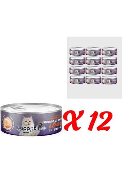 Yetişkin Kediler Için Tavuklu & Karidesli Konserve 12 x 70 gr