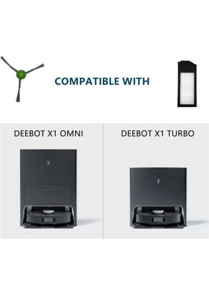 Ecovacs Deebot X1 Turbo / Omnı Robotlu Süpürge Için Yedek Ev Temizlik Aksesuarları Kiti (Yurt Dışından)