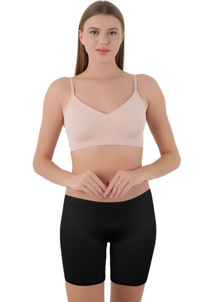 Mikro Fiber Kadın Uzun Boxer 1'li Özel Paket - Siyah, Beyaz, Ten | S/m, L/xl