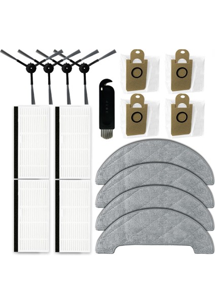 Cecotec Conga 5290 Ultra Robotlu Süpürge Yedek Parça Aksesuarları Yan Fırça Hepa Filtre Paspas Bez Bez Toz Torbası (Yurt Dışından)