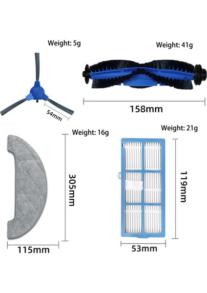Ultenic D5 Serisi D5S / D5S PRO/D5S Pro+ Robotlu Süpürge Yedek Parçaları Ana Yan Fırça Filtresi Paspas Bezi Için Yedek (Yurt Dışından) indirimleri
