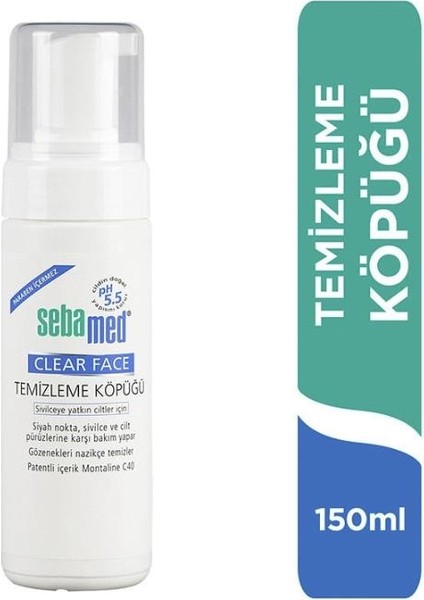 Clear Face Yüz Temizleme Köpüğü 150 ml- Diş Beyazlatıcı Köpük Hediye