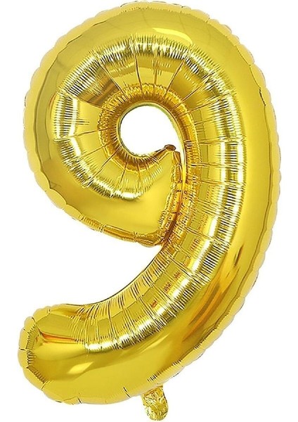 Altın Folyo Balon 32" Inç 76 cm 9 Rakamı