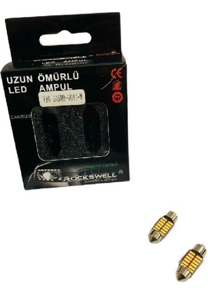 12V Sofit Ampul 12 Ledli Beyaz 6000K (31 Mm) (2 Ad)