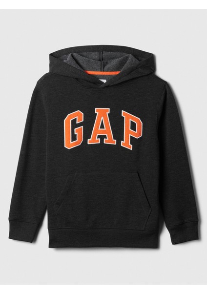 Erkek Çocuk Siyah Gap Logo Kapüşonlu Sweatshirt