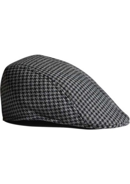 3xkids Beret Cap Erkek Kız Houndothooth Newsboy Şapka Flep Cabbie Hat Siyah+Gri 3 Pcs (Yurt Dışından)